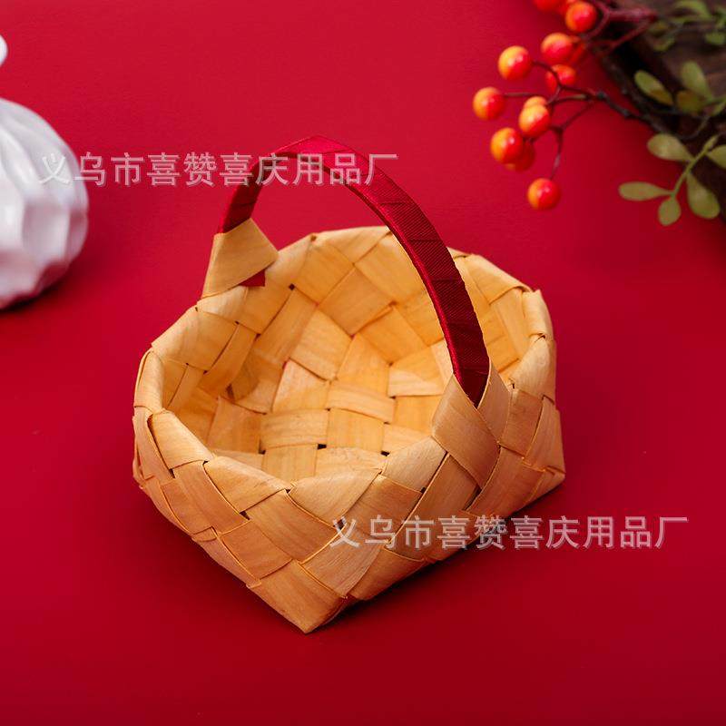 爆款厂价直销手工编织早生贵子篮筐婚礼装饰竹制压床手提篮子提篮,节庆用品/礼品,陪嫁用品套装,淘宝优惠券,粉丝福利购,淘宝优惠卷