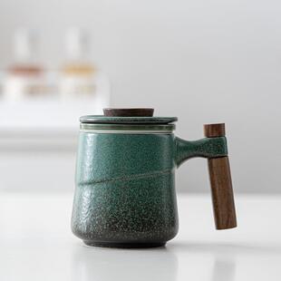 爆款欧式陶瓷马克杯办公杯男士个人泡茶杯带盖过滤网彩印ogo