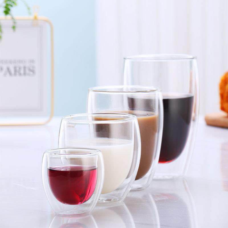 爆款厂家直供双层咖啡杯隔热玻璃杯透明茶杯家用果汁杯子水杯隔热,餐饮具,茶杯,淘宝优惠券,粉丝福利购,淘宝优惠卷
