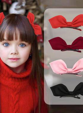 爆款21216纯色在逃公主发夹女童立体蝴蝶结发夹可爱不伤发儿童发