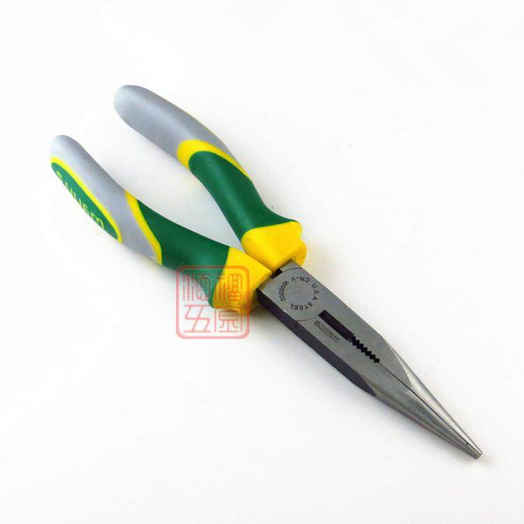正品威力狮尖嘴钳尖口钳尖咀钳6/8寸 环保三色手柄 五金手动工具