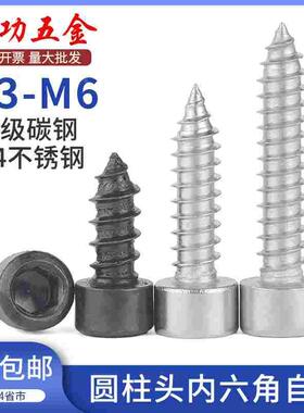 8.8级黑色内六角304不锈钢自攻螺丝HA高强度音箱喇叭钉M2M3M4M5M6