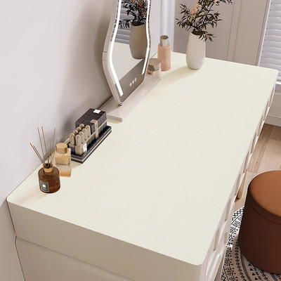 纯色梳妆台桌垫防水免洗美甲化妆桌面保护垫子轻奢高级感茶几桌布