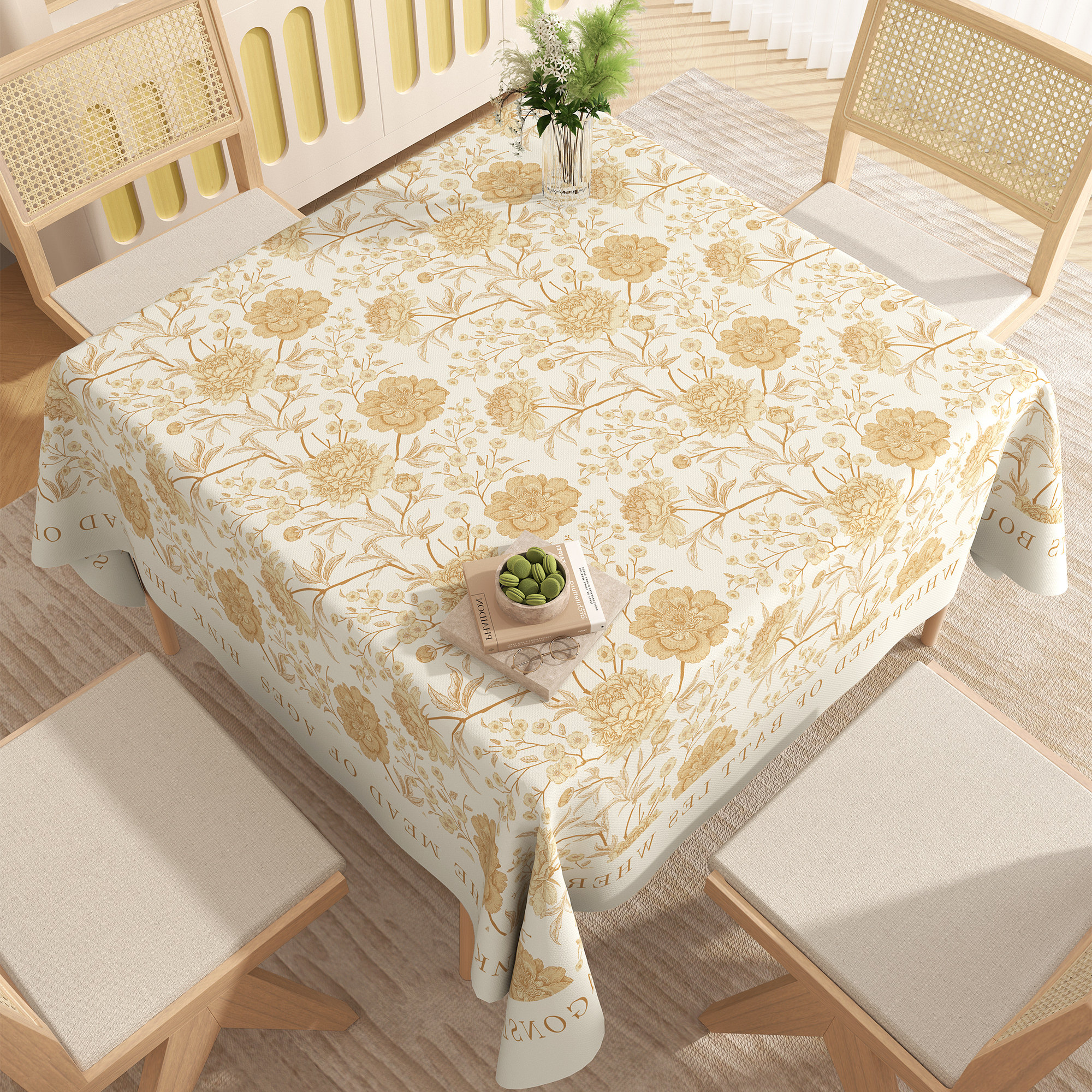 法式方桌桌布免洗防水防油防烫轻奢高级感餐桌桌垫正方形茶几台布,居家布艺,桌布,淘宝优惠券,粉丝福利购,淘宝优惠卷