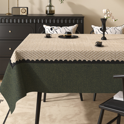 中古风餐桌布防水防油免洗防烫桌垫轻奢高级感盖布复古茶几台布