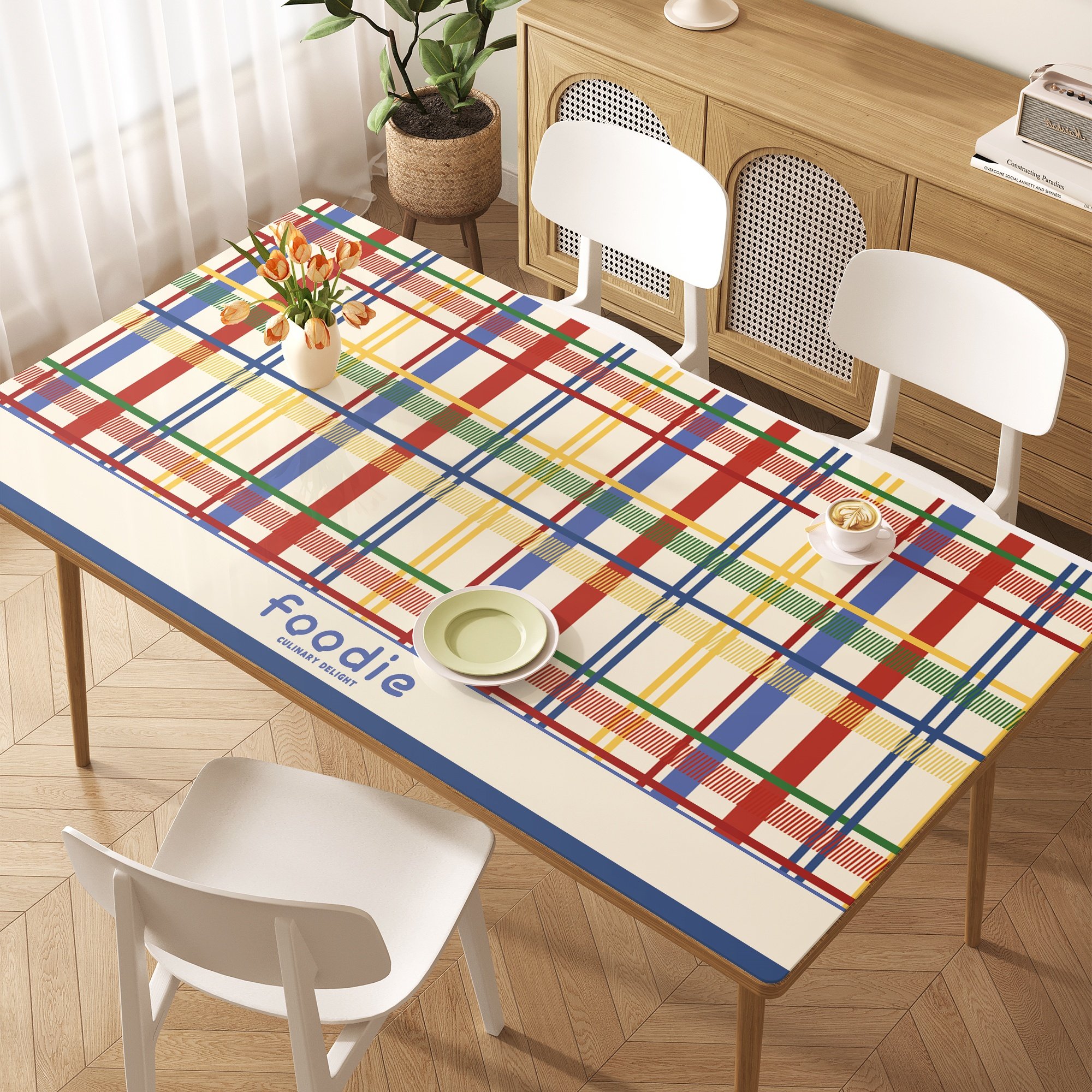 pvc软玻璃餐桌垫防水防油防烫多巴胺免洗茶几垫高级感桌面保护垫