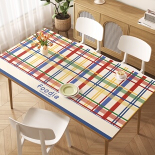 pvc软玻璃餐桌垫防水防油防烫多巴胺免洗茶几垫高级感桌面保护垫