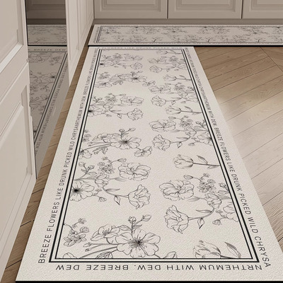 厨房专用地垫防滑可擦免洗硅藻泥脚垫子家用防脏长条地垫防污地毯