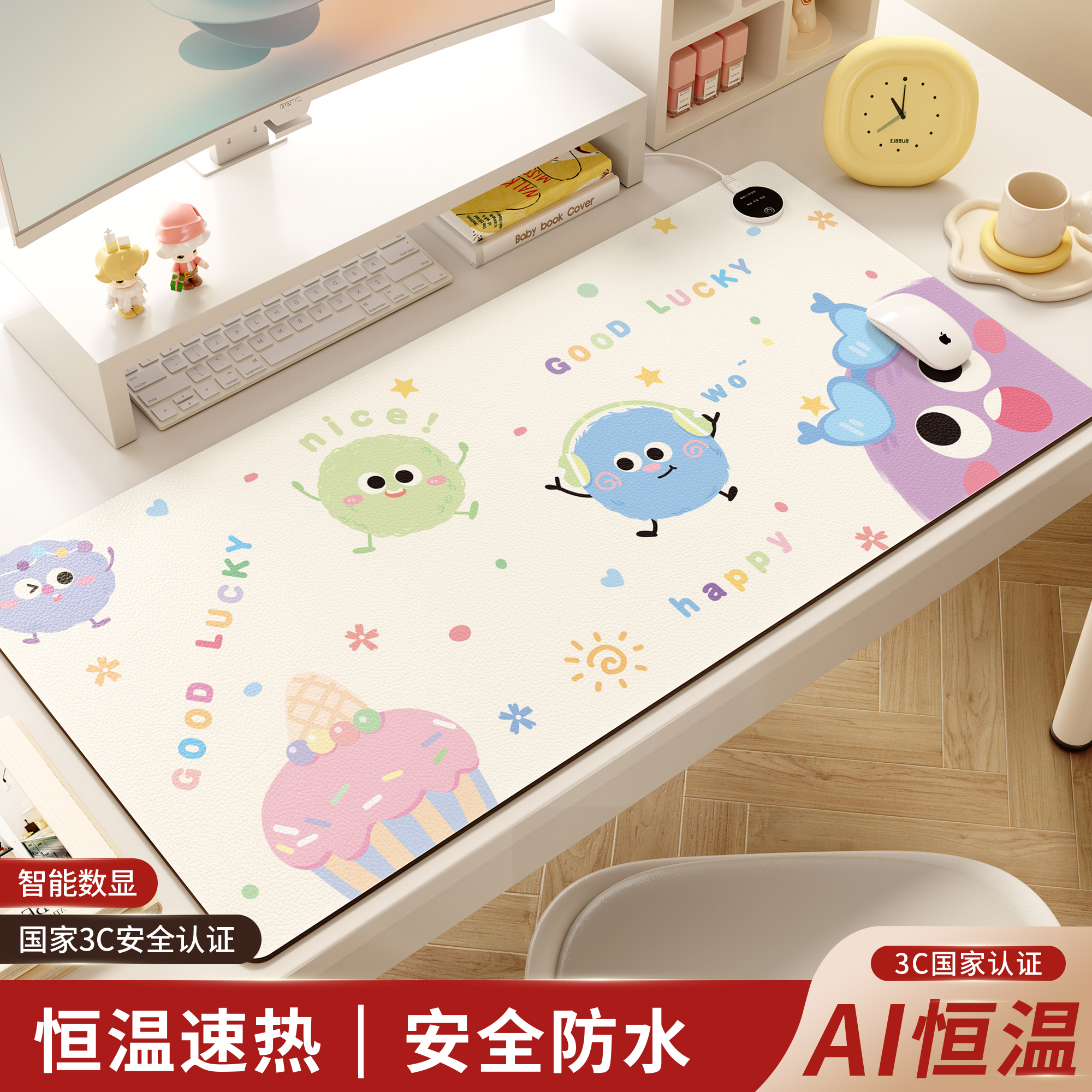 加热鼠标垫超大学生写字暖桌垫高颜值办公室电脑桌面暖手发热桌垫