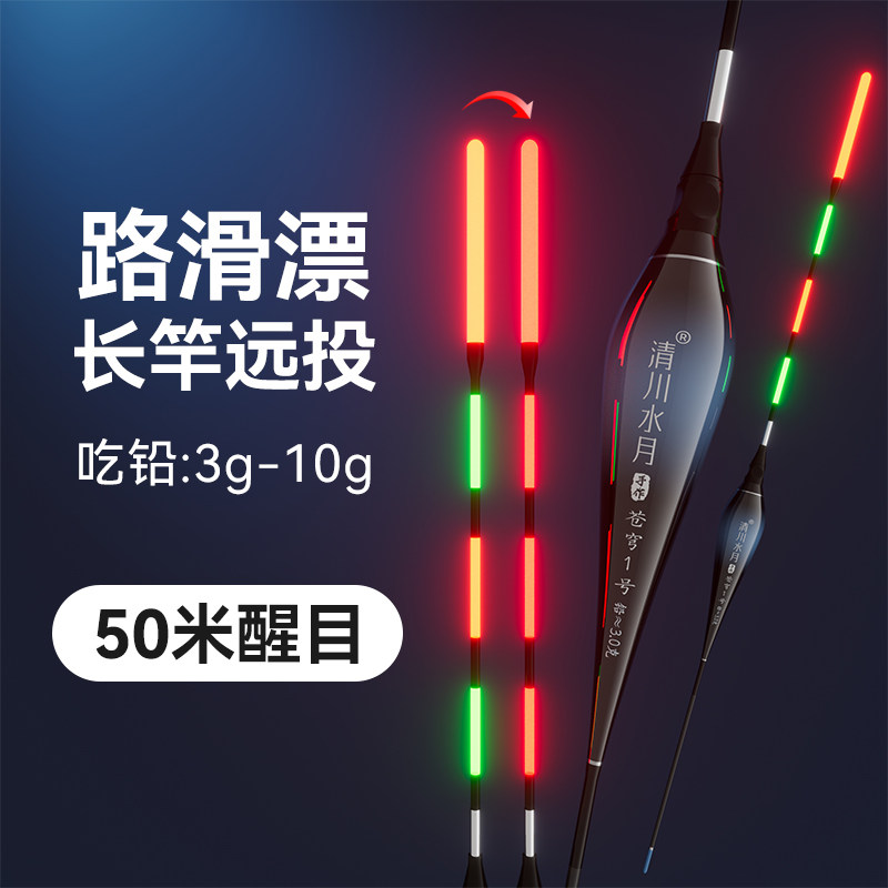 矶钓滑漂远投大物加粗醒目夜光漂日夜咬钩变色矶竿路滑鲢鳙电子漂