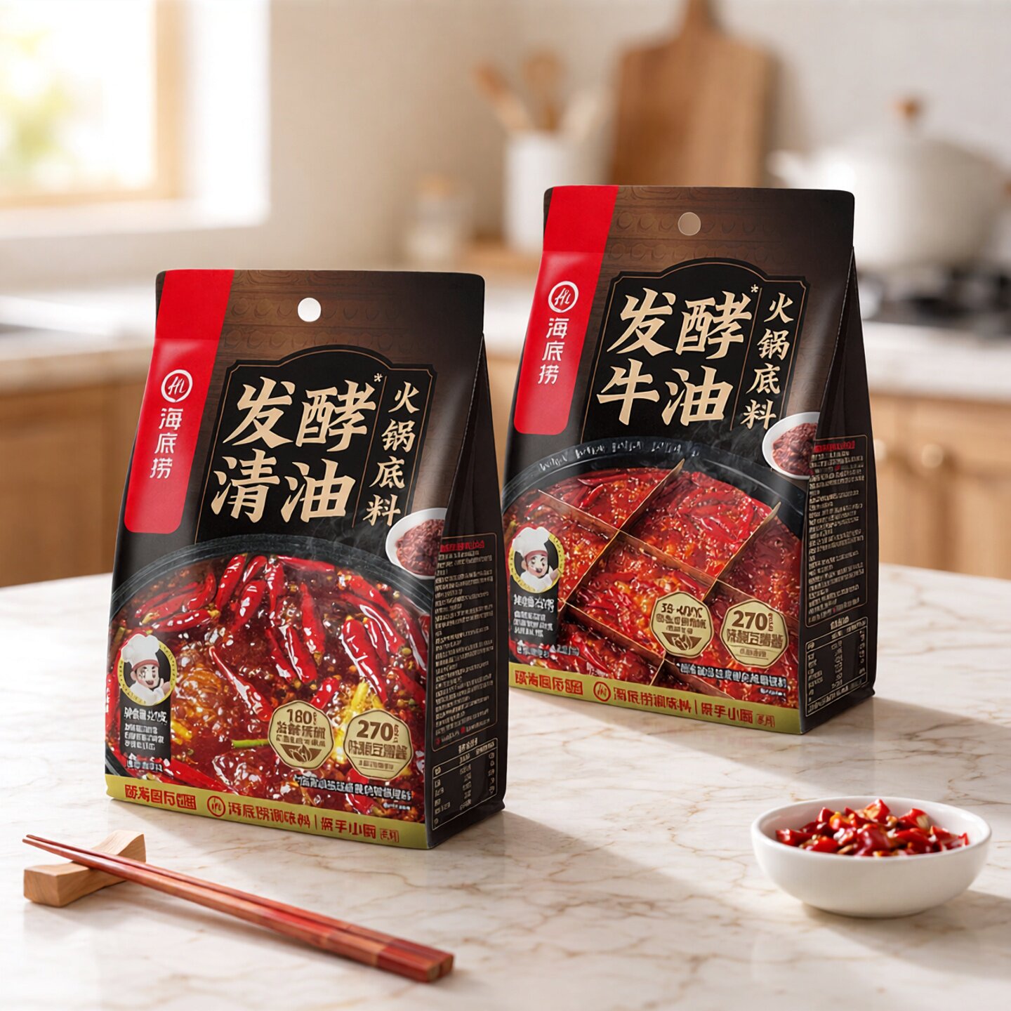 海底捞发酵清油麻辣421g牛油老火锅底料串串香冒菜酱香柔润涮羊肉
