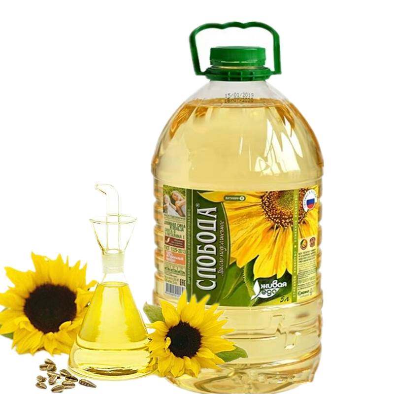 俄罗斯原装进口葵花油压榨葵花籽油植物油食用油家用桶装5L包邮