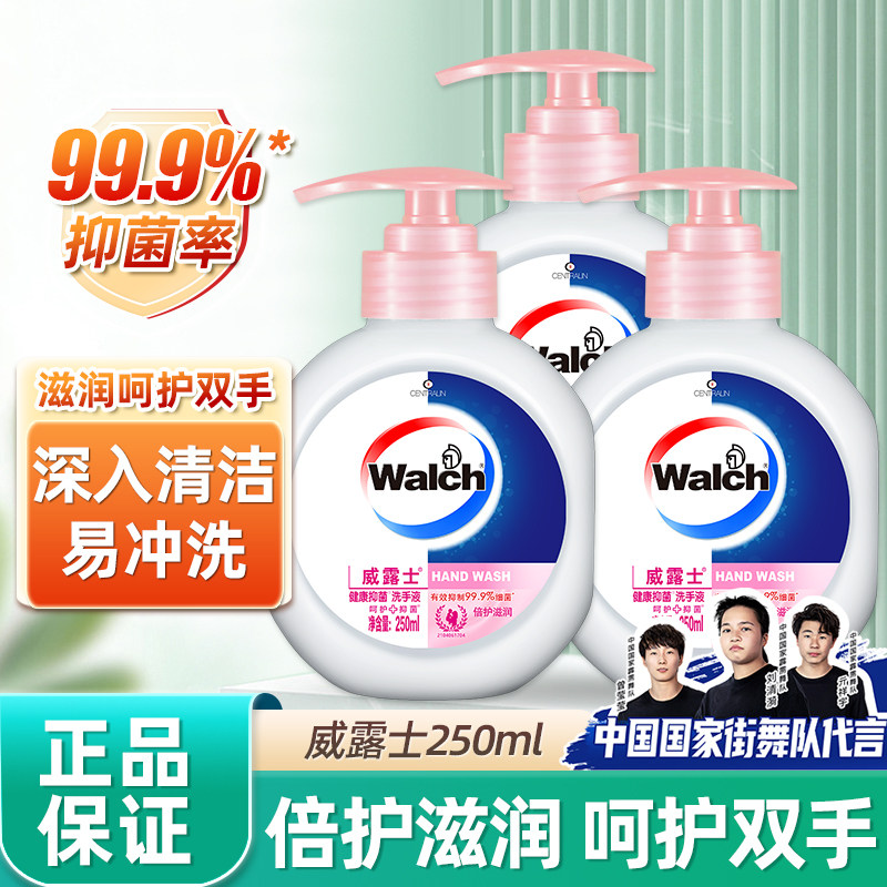 威露士洗手液250ml倍护手滋润健康抑菌99.9%健康呵护洁净去污瓶装