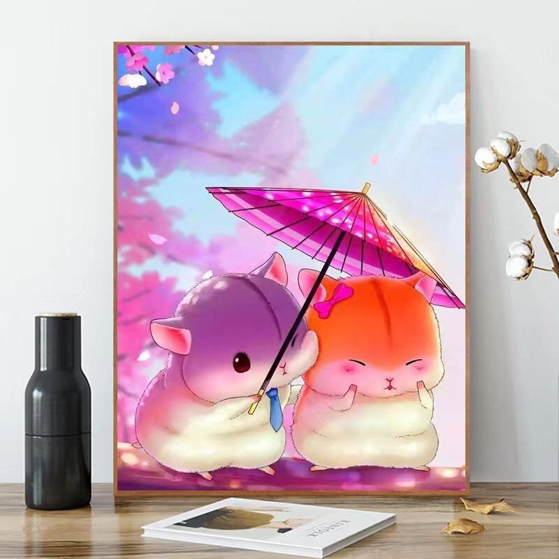 纯手工绣好的十字绣成品卡通动漫相依相伴新款客厅卧室装饰挂画