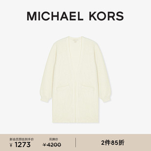 KORS 女士羊毛针织灯笼袖 MICHAEL 毛衣 中长款 开衫