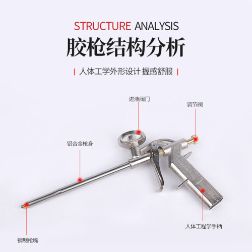 发泡胶胶枪泡沫胶门窗填缝密封胶枪手动铝合金打胶工具打膨胶胶枪