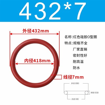 硅胶O型圈内径412/418/425/430/437/443/450/456/460/462/465*7