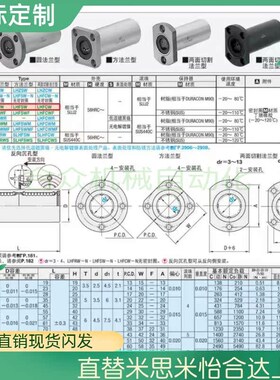 对边法兰双衬型直线轴承LHFCW LHFCWM10 12 13 16 20 25 30 35 40