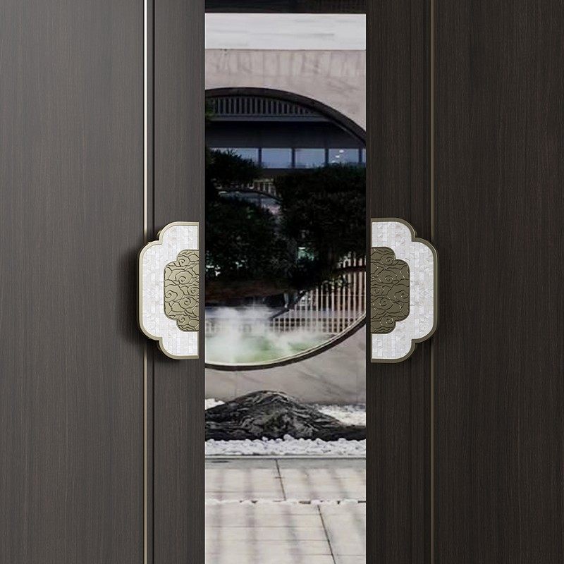 玻璃门拉手祥云大拉把镶铂金级天然贝壳中式包厢推拉大门拉手对装,纺织面料/辅料/配套,其他纺织机械,淘宝优惠券,粉丝福利购,淘宝优惠卷