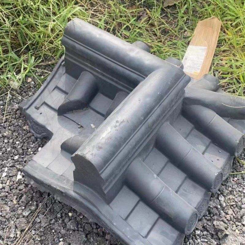 仿古一体墙头帽双面瓦 水泥外墙围墙帽院墙帽装饰瓦 砖雕压顶帽