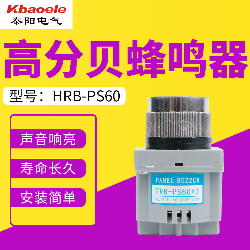 蜂鸣器讯响器喇叭HRB-PS60小型报警器直径30mm面板安板12V24V220V