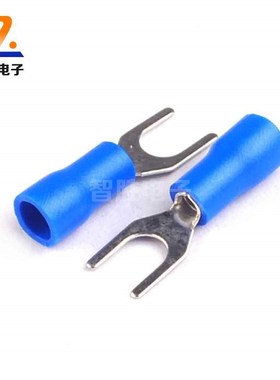 蓝色 SV1.25-4接线端子1.5平方Y型1-3U型 线叉形端子叉子 (100只