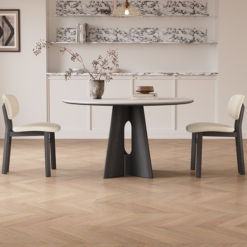 复古纯白岩板餐桌圆形设计师新款饭桌1.2米白蜡木黑色实木圆桌椅,个性定制/设计服务/DIY,明信片定制,淘宝优惠券,粉丝福利购,淘宝优惠卷