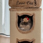 Coni 通用猫咪安全感躲避屋 life保暖双层猫窝x猫桶猫抓板一体四季