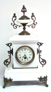 壁炉摆设 机械座钟 D古典家居 软装 理石座钟 欧式 饰品 仿古钟