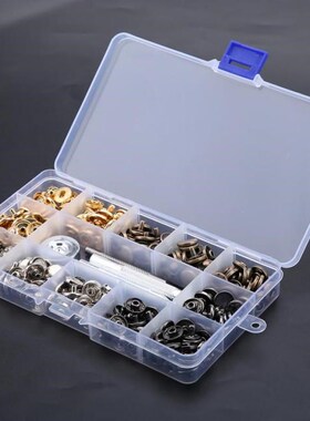 100 Sets Metal Snap Fastewners Kit Snap Buttons Press Studs