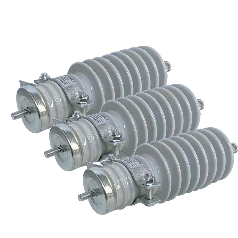 10kv高压氧化锌避雷器Y5WS-1C7/50新型广东型白色陶瓷一组三支装