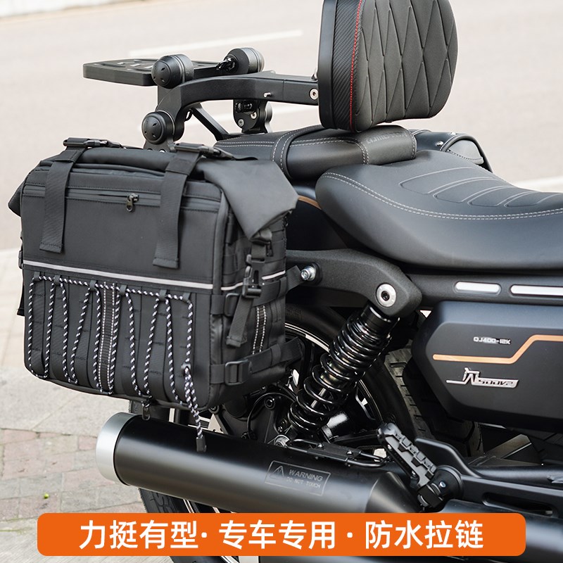 适用闪400cu250clc250边包摩托车I复古侧挎包防水帆布包摩旅改装