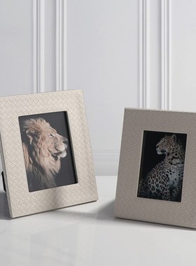 简约现代创意编织纹相框s摆件样板间售楼处卧室客厅玄关桌面装饰