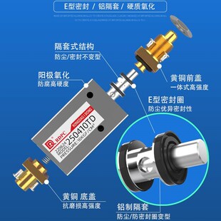 009C二位五通顶杆机械换向阀气动注 KNJ 新款 XQ2504i10定做铜芯款