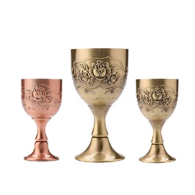 速发Vintage Hand-made Solid Copper GWine Glass Water Goblet
