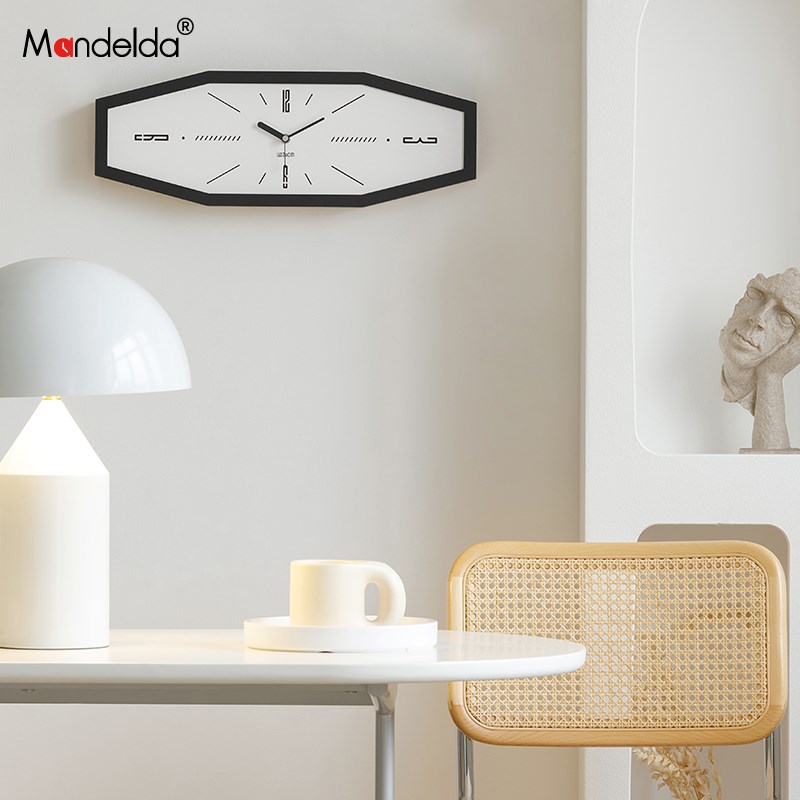 TEBO免打孔2024新款挂钟客厅现代简约创意轻奢覆古X时钟表装饰墙