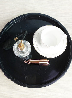 黑色大理石托盘家居软装饰品样板房摆M件化妆品卫浴收纳托盘