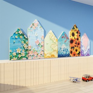 美术教室布置装饰贴纸幼儿园环创主题墙面环境布置V材料展示作成