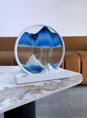 新中式乔迁流沙画摆件办公u室桌面装饰沙漏客P厅玄关小众轻奢礼物