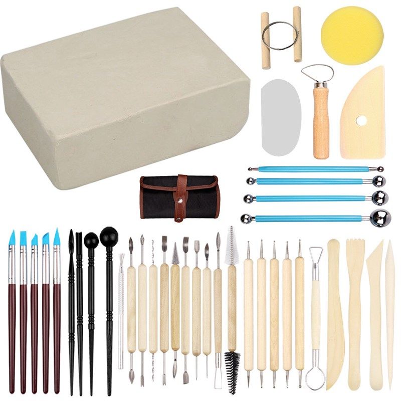 新款陶泥工具40件套泥塑制陶雕刻修工具陶艺T全套木制黏土坯刀,文具电教/文化用品/商务用品,文创/手作/文化用品,淘宝优惠券,粉丝福利购,淘宝优惠卷