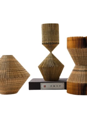 新中式创意几何手l工折纸摆件书房博古架样板房书柜立体纸艺装饰