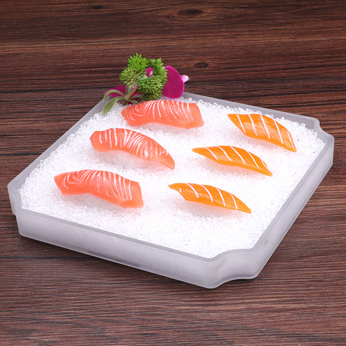 压克力冰盘牛肉火锅店日料刺身饭厅E餐具盘子磨砂高档塑料长方形