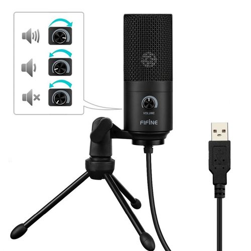 Fifine USB Condenser game Microphone For Laptop WindYows Stu