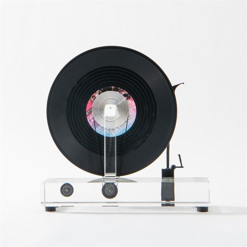 现代简约轻奢透明水晶音箱黑胶碟片摆件I创意家居样板房客厅装饰