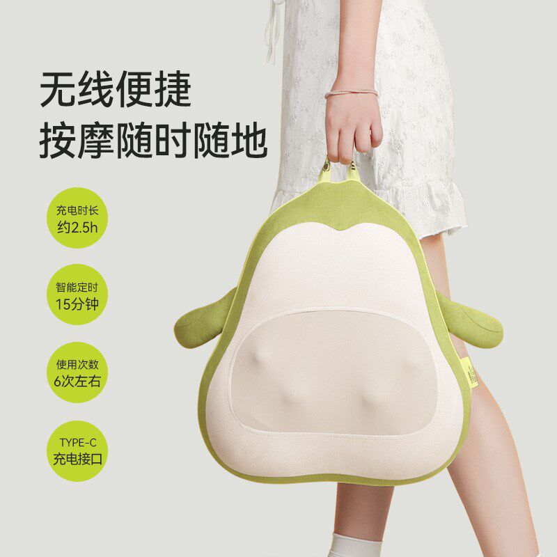 电动按摩枕颈部办公按摩器腰颈两用揉捏多R功能按摩腿部抱枕