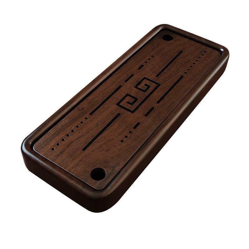 黑檀木整a块储水茶盘家用实木干泡台办公室小型茶托整木雕刻茶托