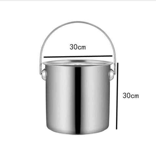 洛港30*30直筒j19升水桶带盖不锈钢水桶手提式304提桶油桶储水加