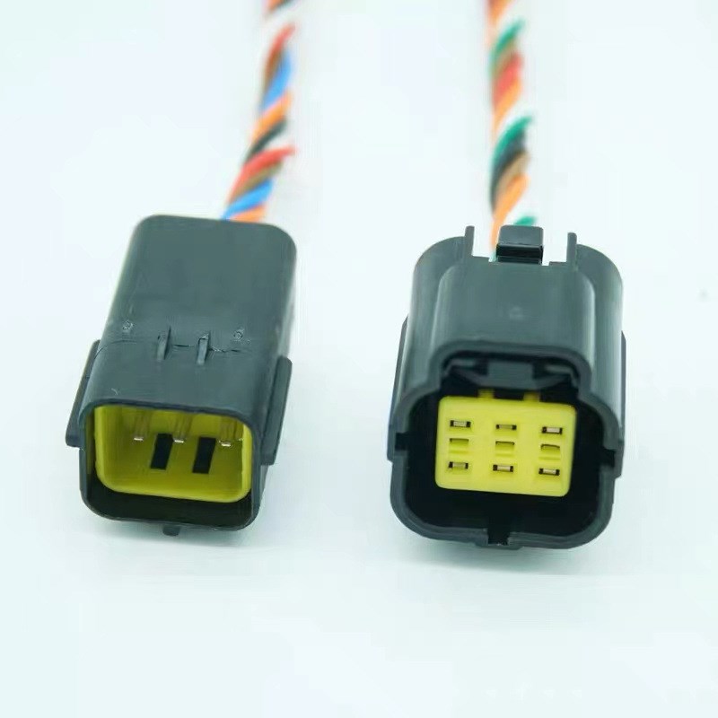 AMP汽车防水连接器接插件公母对接插头1p2芯3孔4pQ6p8p10p12p