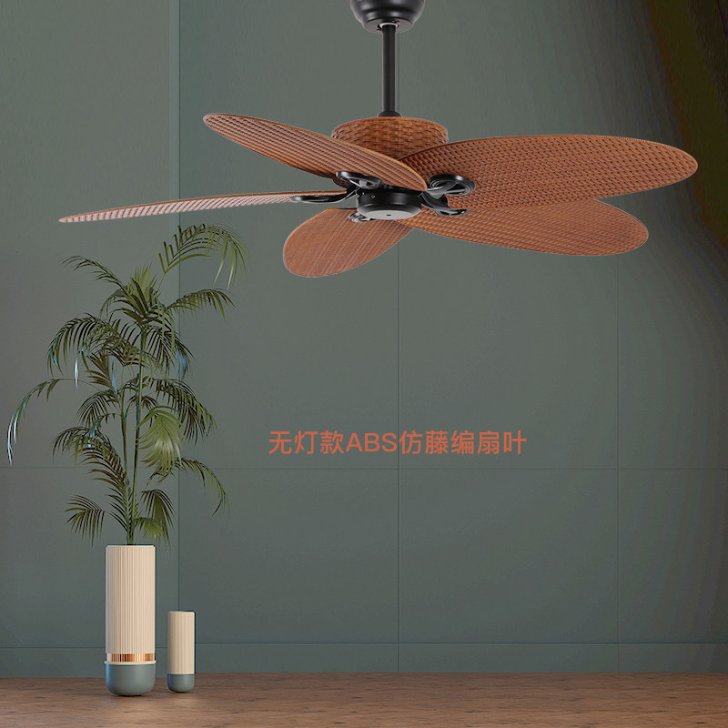 变频静音美式电风扇灯餐厅客厅y复古吊扇灯卧室装饰遥控家用带吊