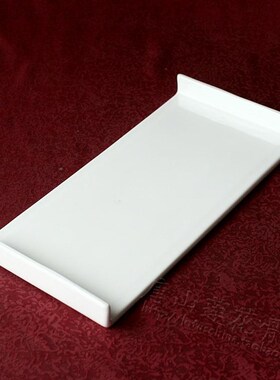 L12英寸凉菜i盘 纯白色骨瓷西餐盘 异形 陶瓷长方形 盘子